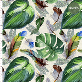 Large Tropical Leaf Patterned Digital Printed Fabric